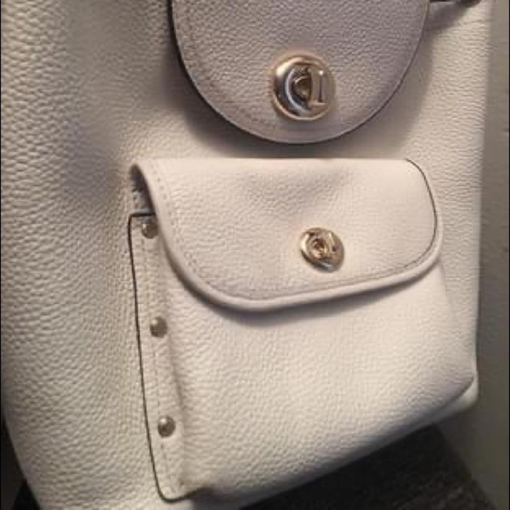 Coach off white mini turn lock rucksack
